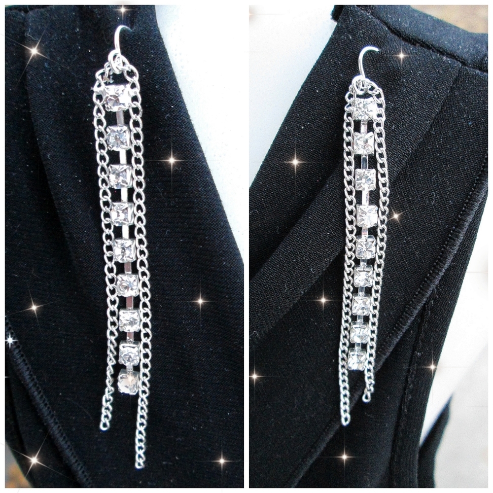Vintage Rhinestone Costume Jewelry Earrings